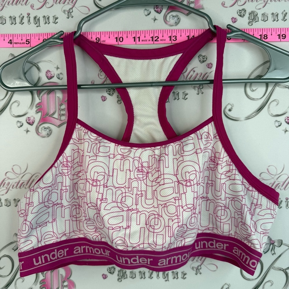 Under Armour bra sports racerback  Women's Pink Logo Sports Bra - Racerback